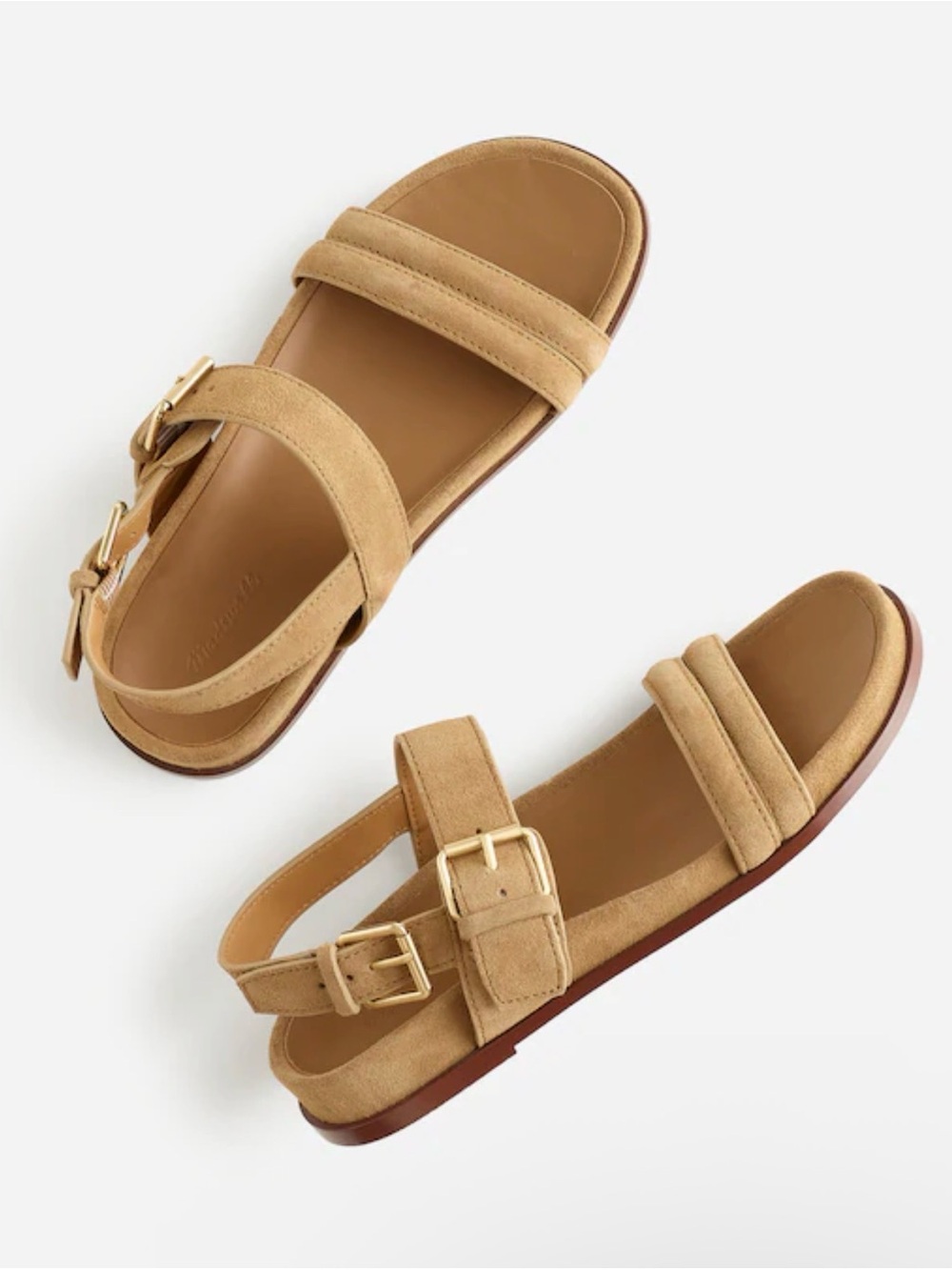 Madewell The Dara Double-Strap Sandals in Suede